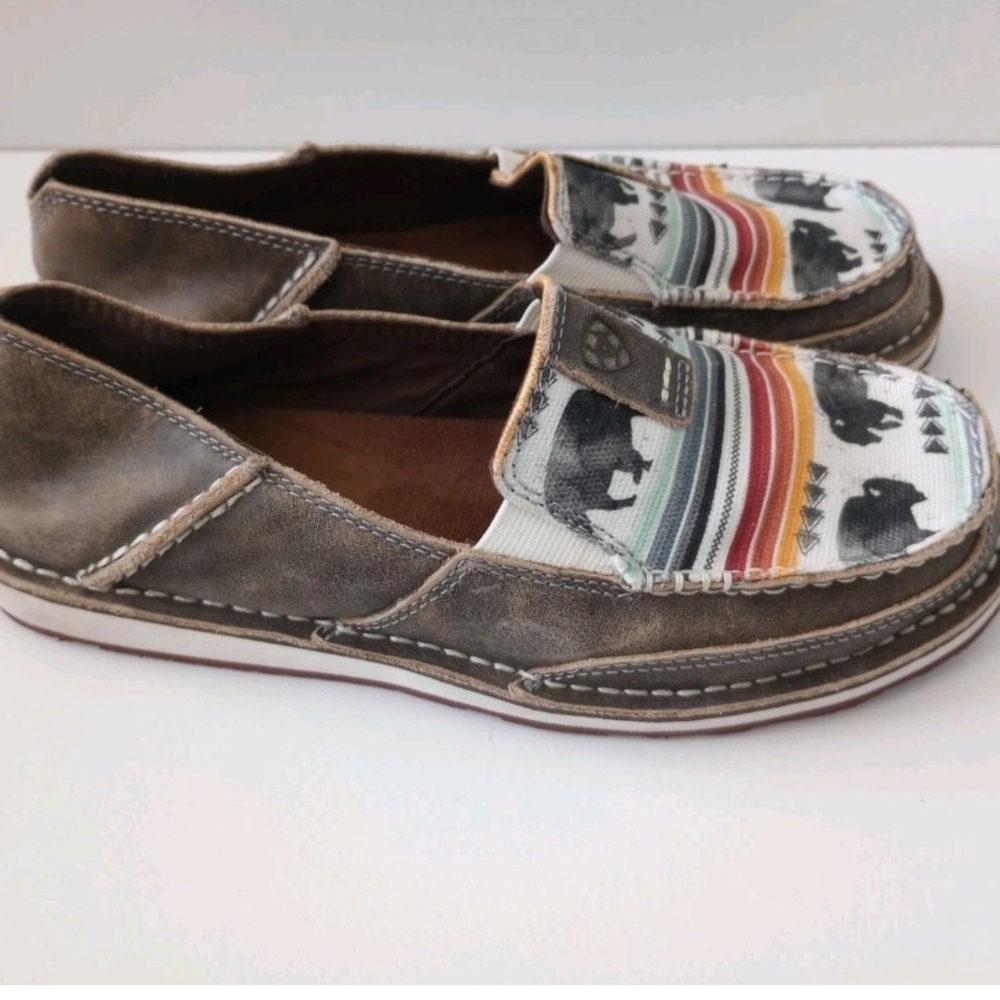 Ariat Women's Cruiser Slip On Buffalo Print Leather Loafer Shoe Comfort Casual - Picture 4 of 7